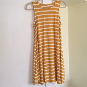 Old Navy Yellow Striped Swing Dress M
